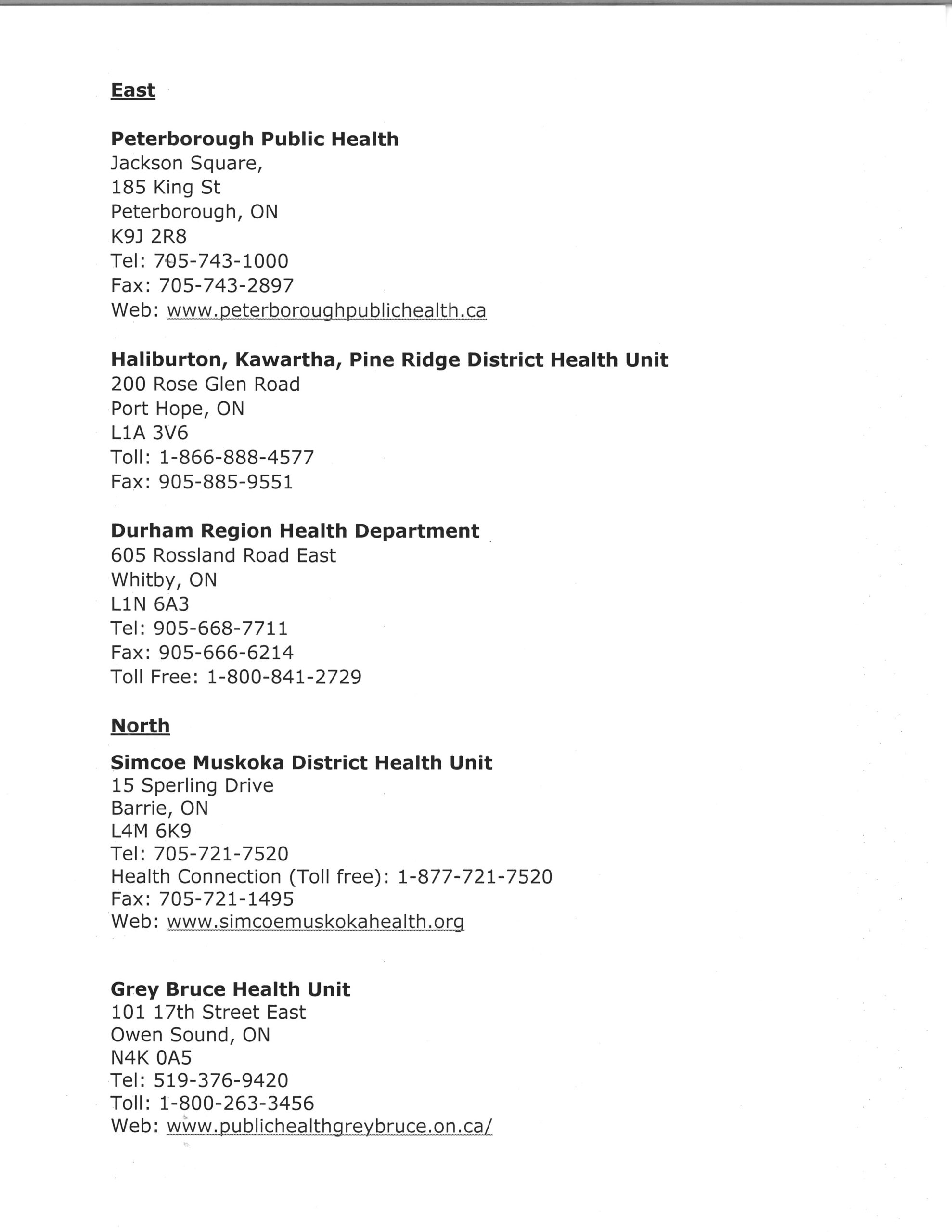 Public Health Units In Our Area Local 30